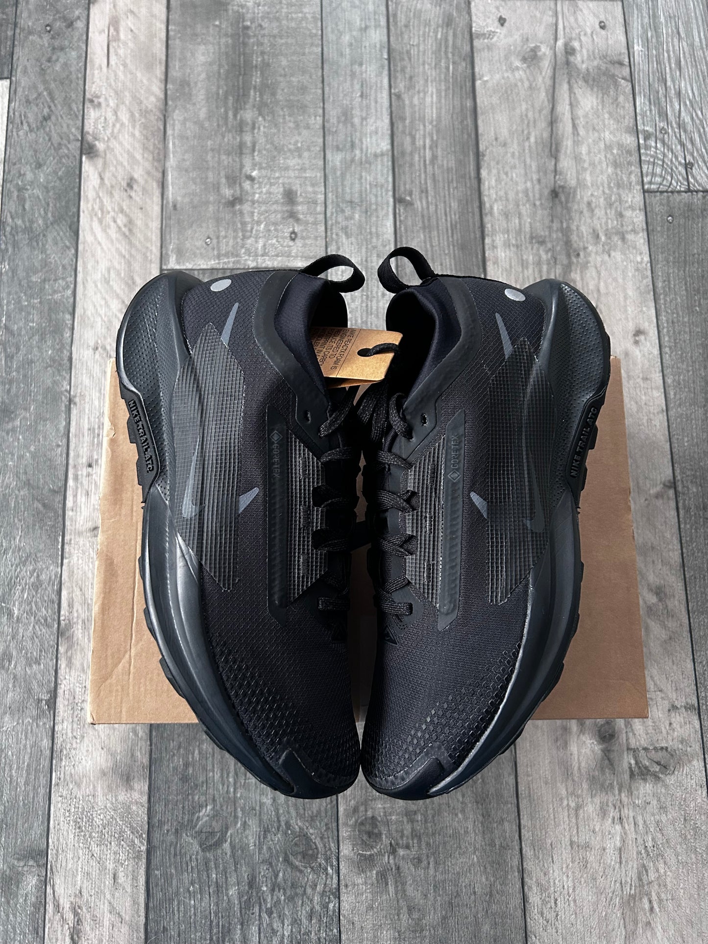 Nike Pegasus Trail 5 GTX Triple Black Waterproof Trail Shoes - UK 9