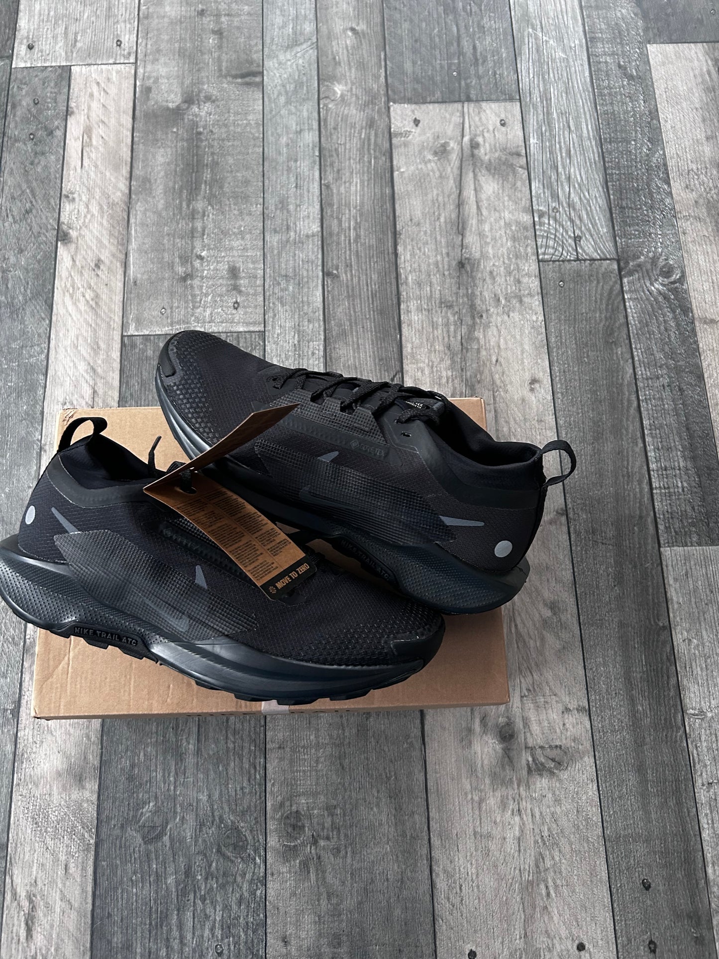 Nike Pegasus Trail 5 GTX Triple Black Waterproof Trail Shoes - UK 9