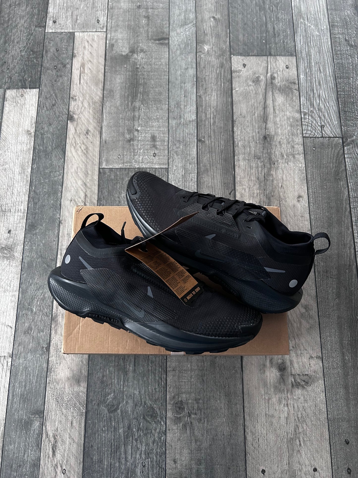 Nike Pegasus Trail 5 GTX Triple Black Waterproof Trail Shoes - UK 9